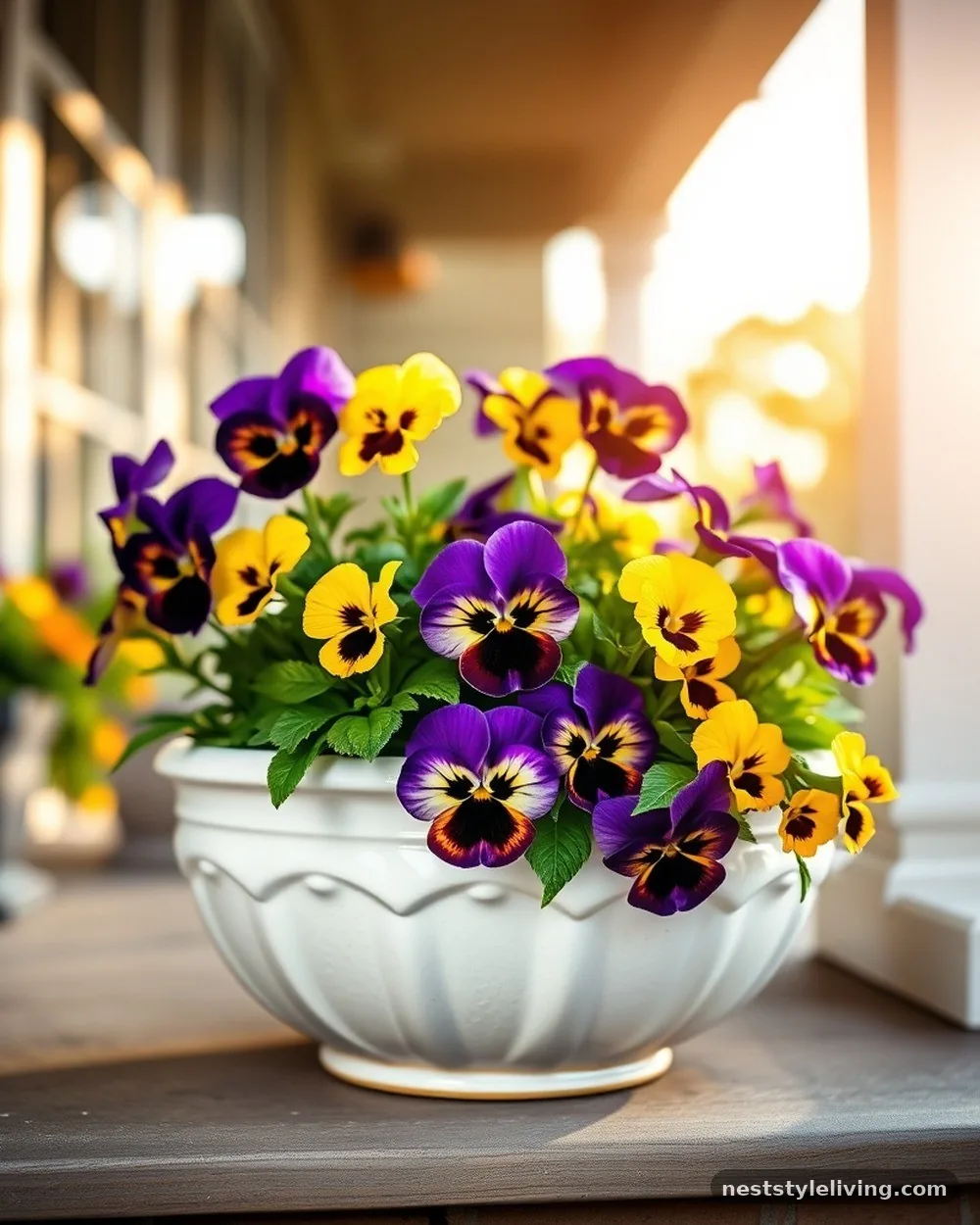 Potted Pansies and Violas - 22 Easter Front Porch Ideas for a Fresh Spring Welcome