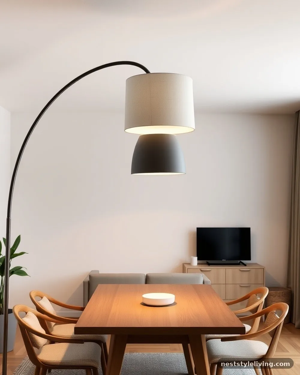 Statement Floor Lamp - 16 Open Plan Dining Area Ideas for a Stylish Home