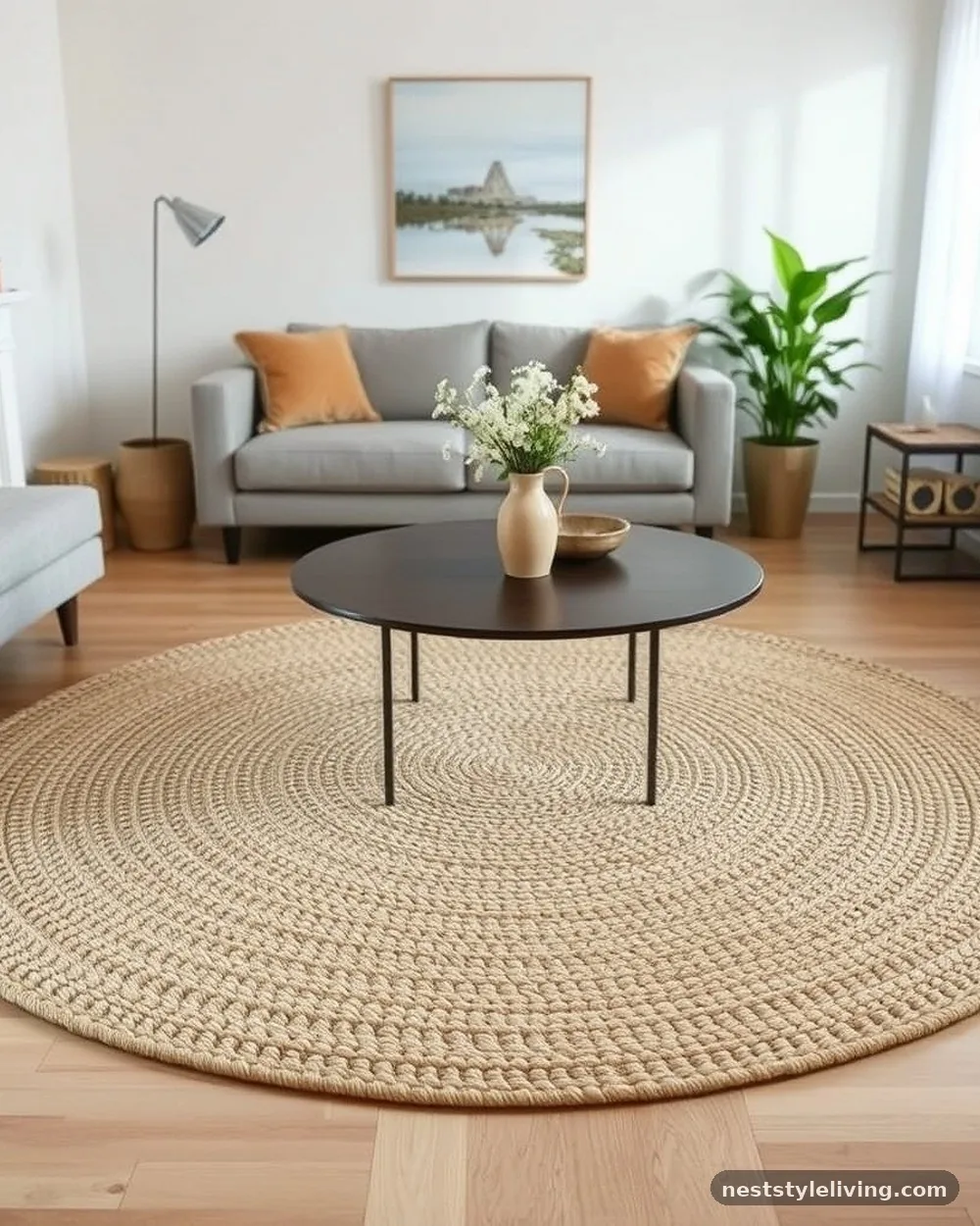 Woven Seagrass or Jute Rugs - 14 Cozy Cottagecore Living Room Ideas to Try at Home