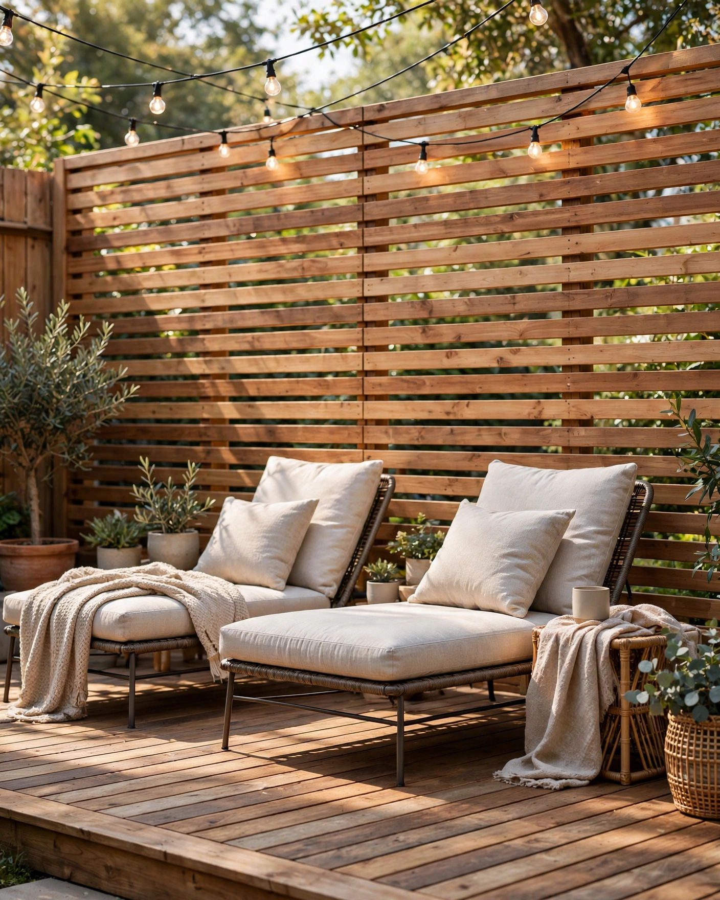 Horizontal Wood Slat Screen - 12 Deck Privacy Ideas for a More Comfortable Backyard