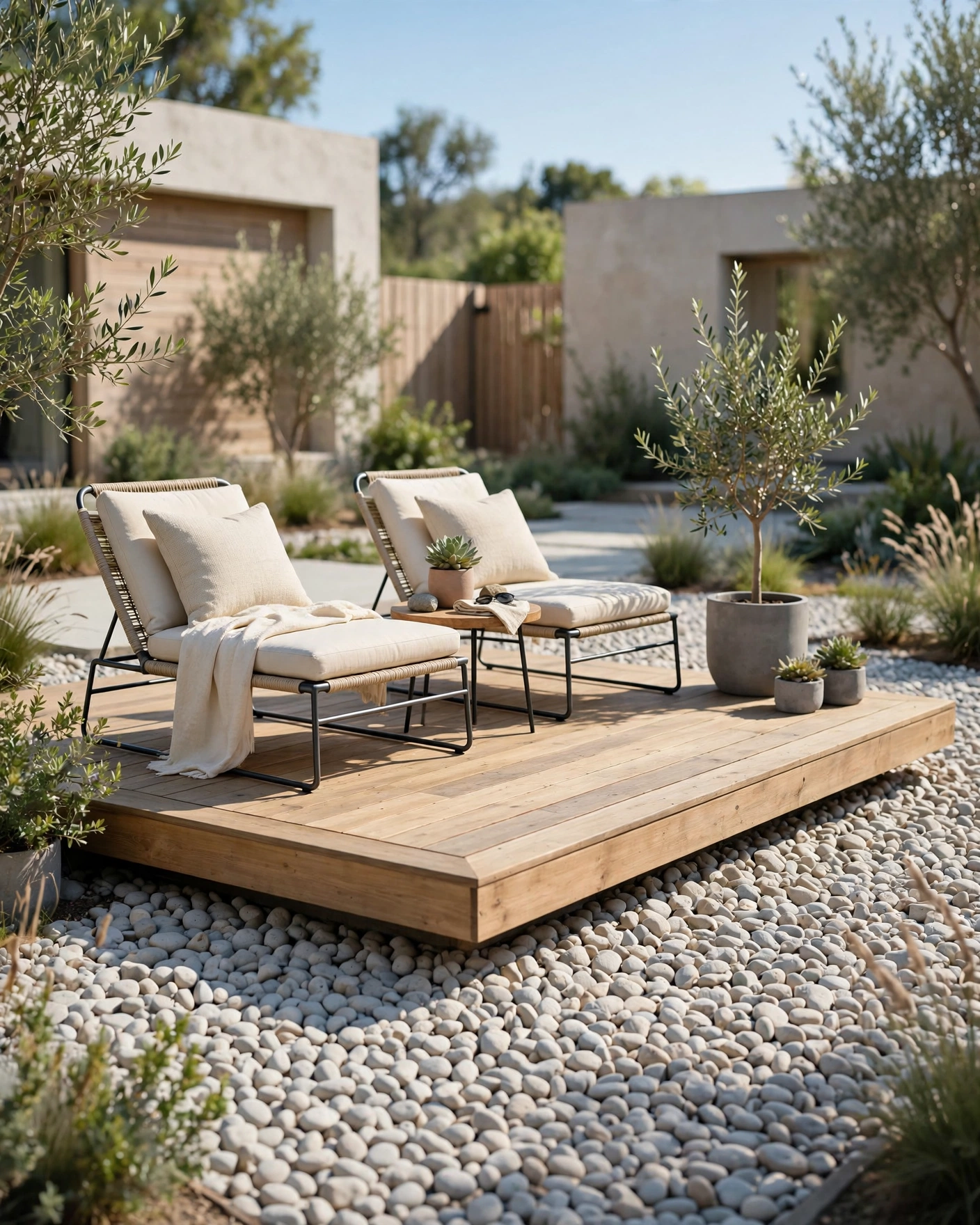 Floating Deck with Gravel Base - 14 Ground Level Deck Designs for a More Useful Backyard