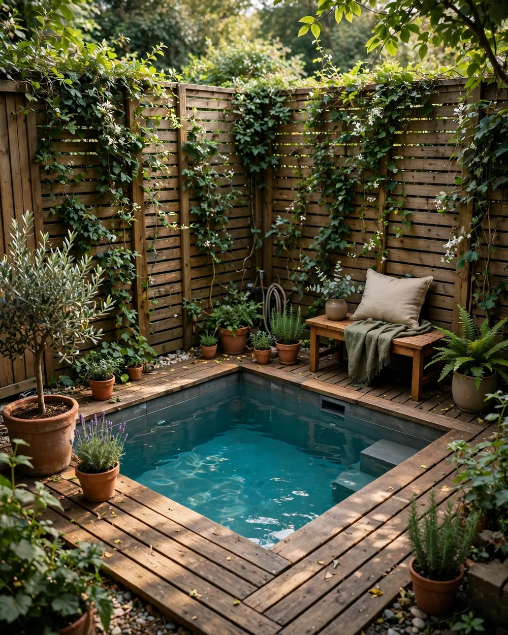 Small Corner Plunge Pool - 21 Garden Pool Ideas for a Calm and Natural Backyard