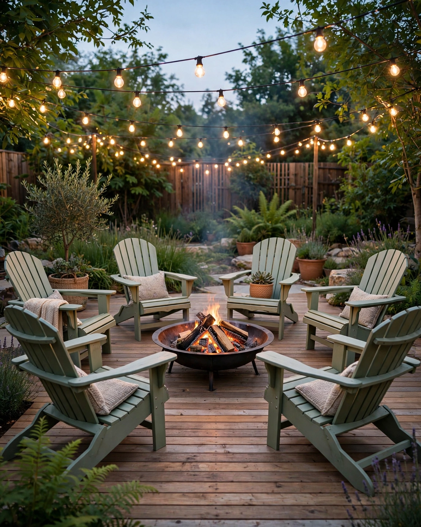 Ground Level Deck with Fire Pit - 14 Ground Level Deck Designs for a More Useful Backyard