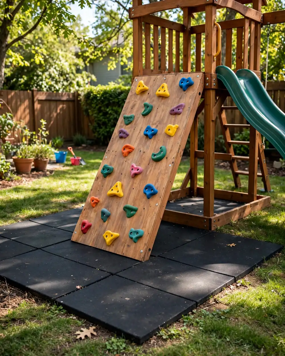 Backyard Climbing Wall - 18 Kids Outdoor Play Area Ideas for Fun at Home
