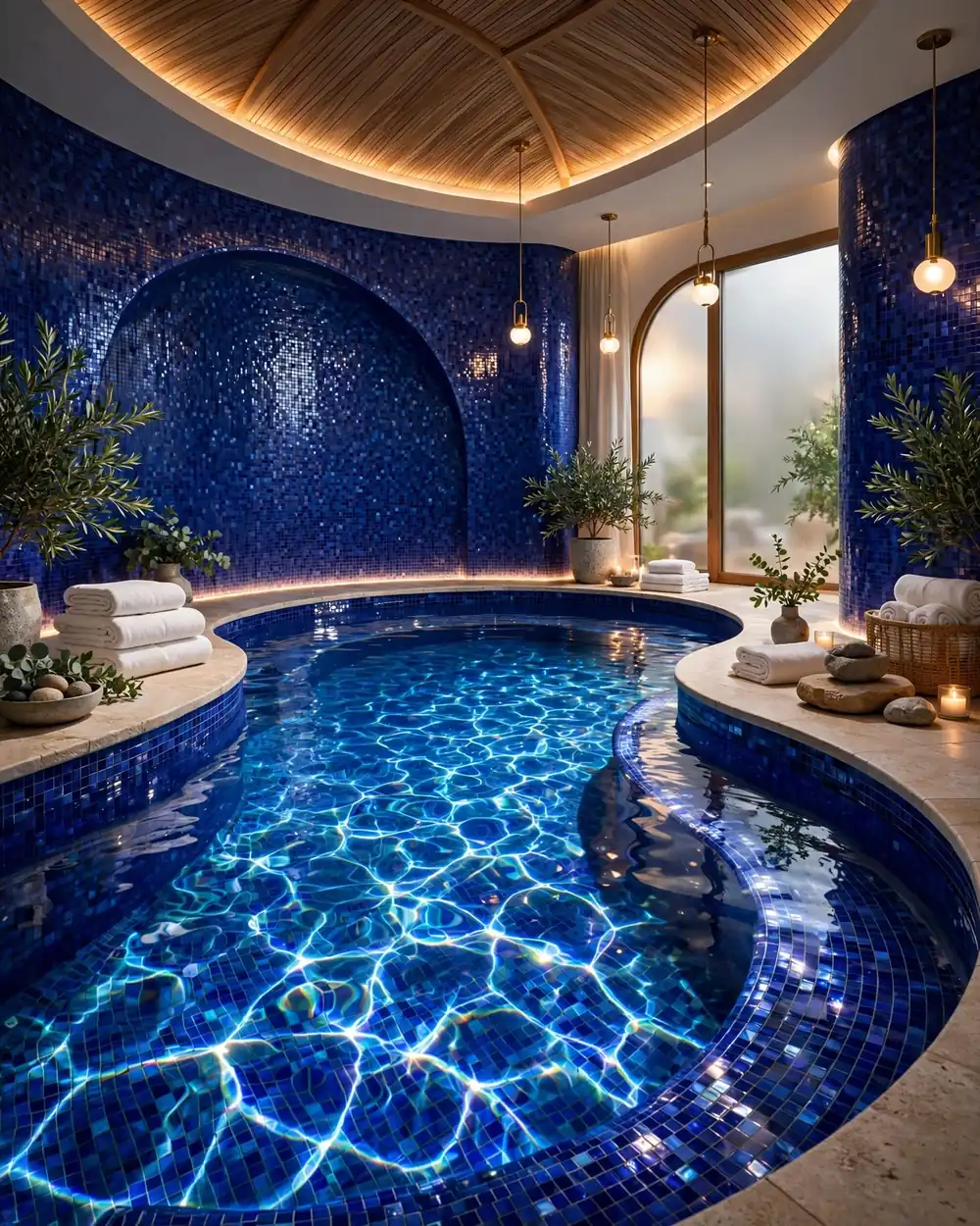 Mosaic-Tiled Statement Pool - 17 Indoor Pool Ideas for a Stylish Retreat at Home