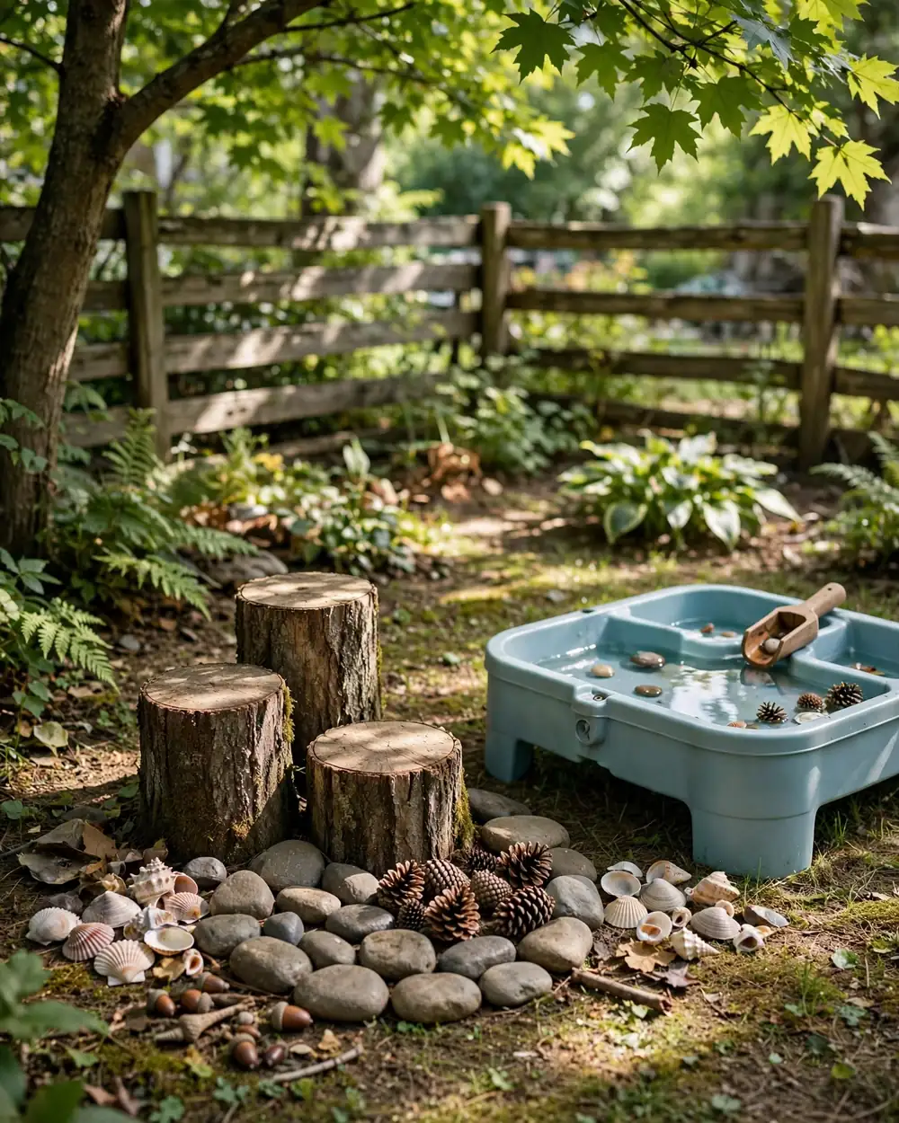 Nature and Sensory Play Corner - 18 Kids Outdoor Play Area Ideas for Fun at Home