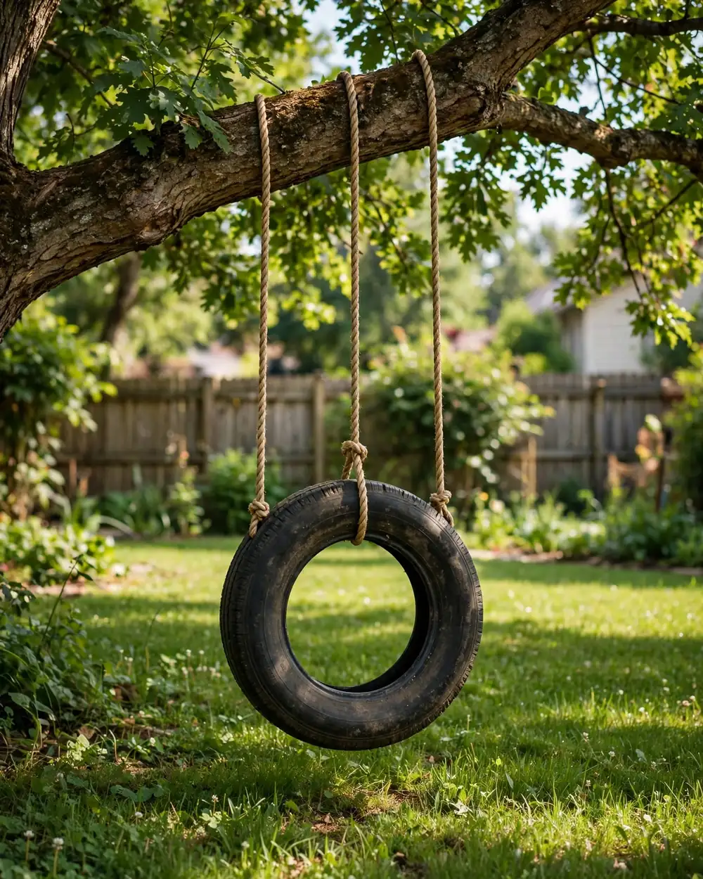 Classic Tire Swing - 18 Kids Outdoor Play Area Ideas for Fun at Home