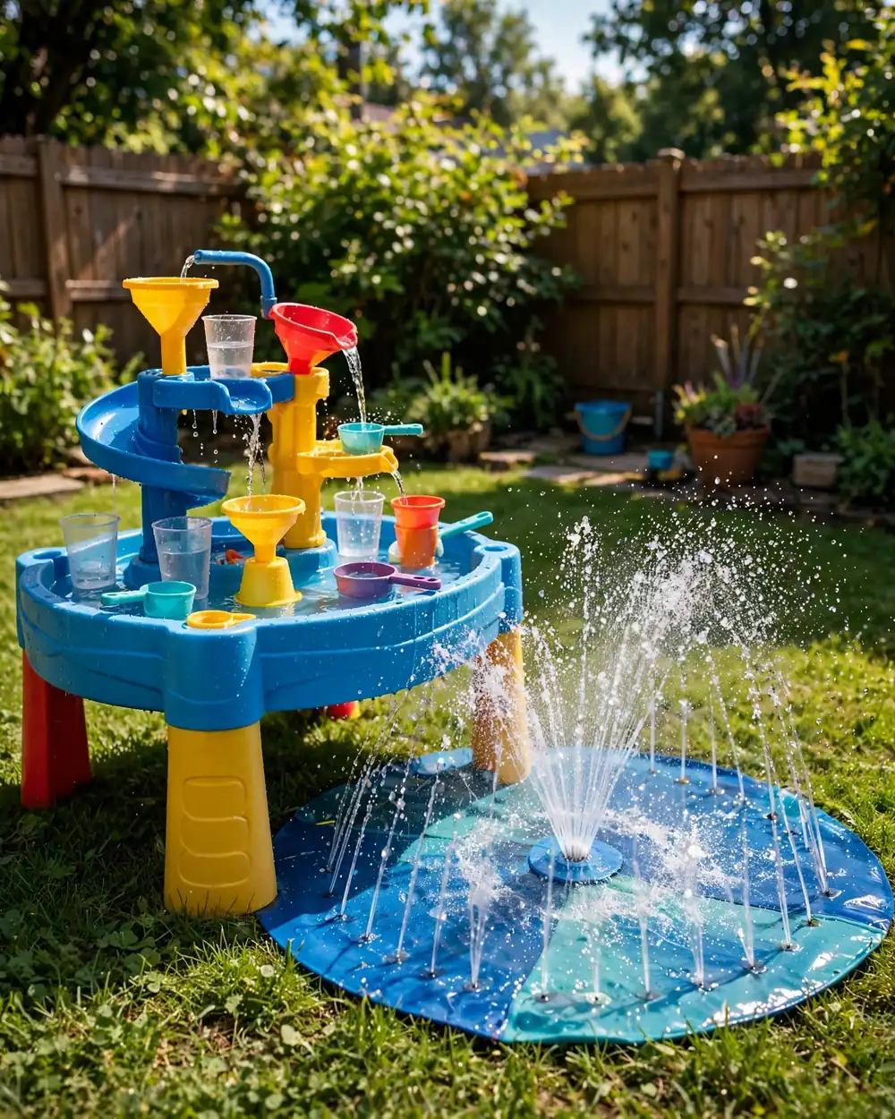 Water Play Station - 18 Kids Outdoor Play Area Ideas for Fun at Home