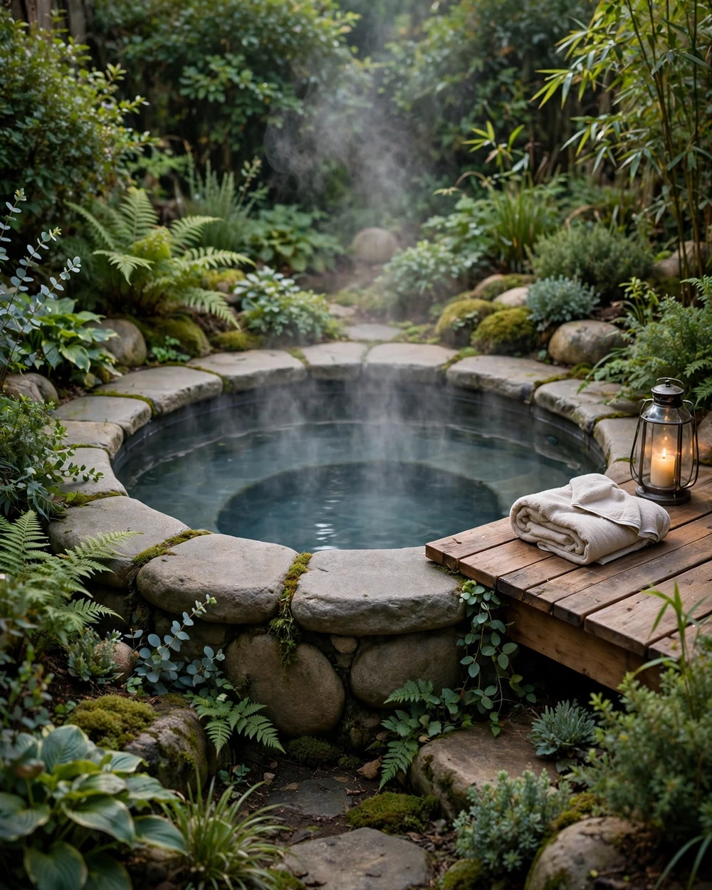 Circular Soaking Pool - 21 Garden Pool Ideas for a Calm and Natural Backyard