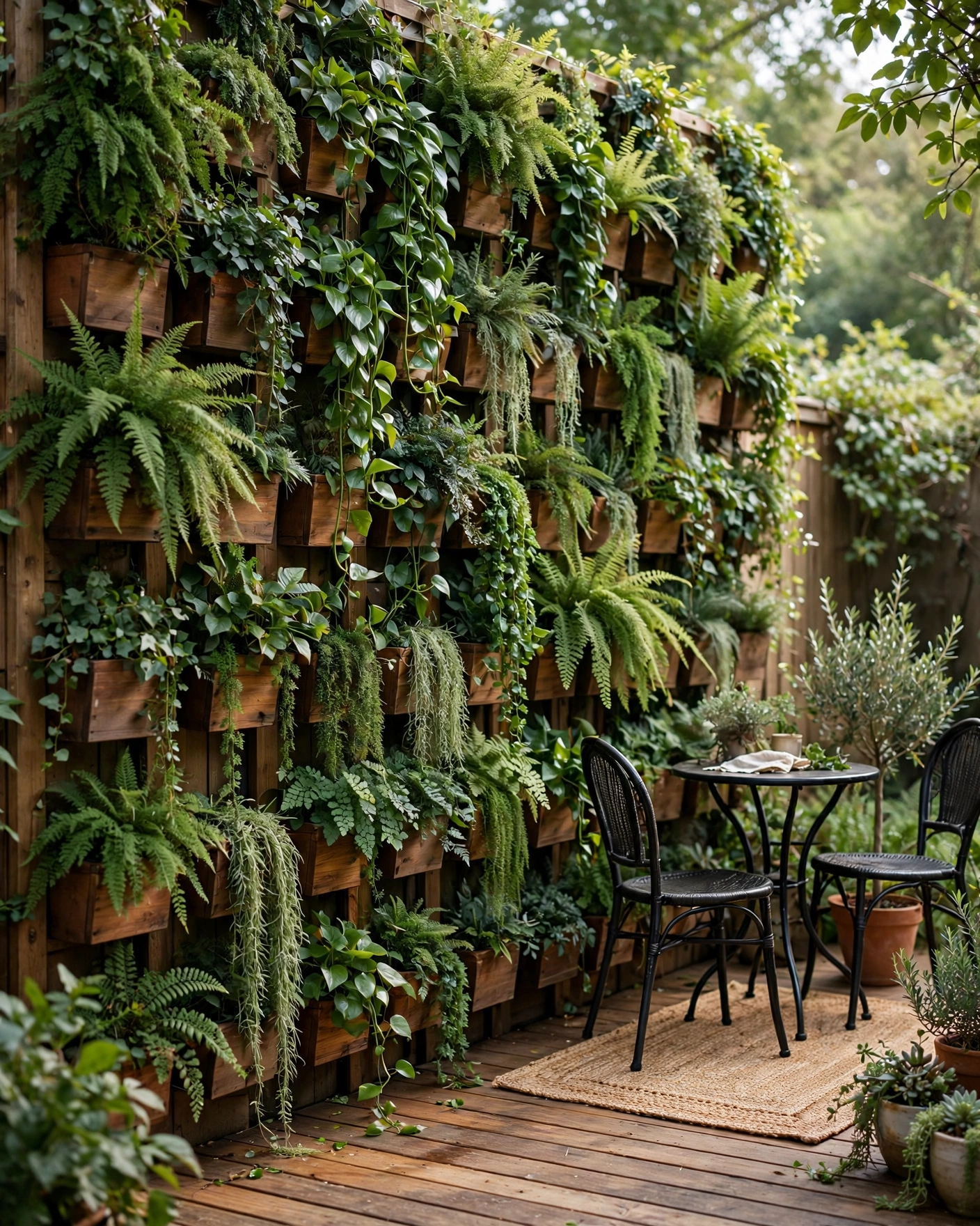 Vertical Living Wall of Greenery - 12 Deck Privacy Ideas for a More Comfortable Backyard