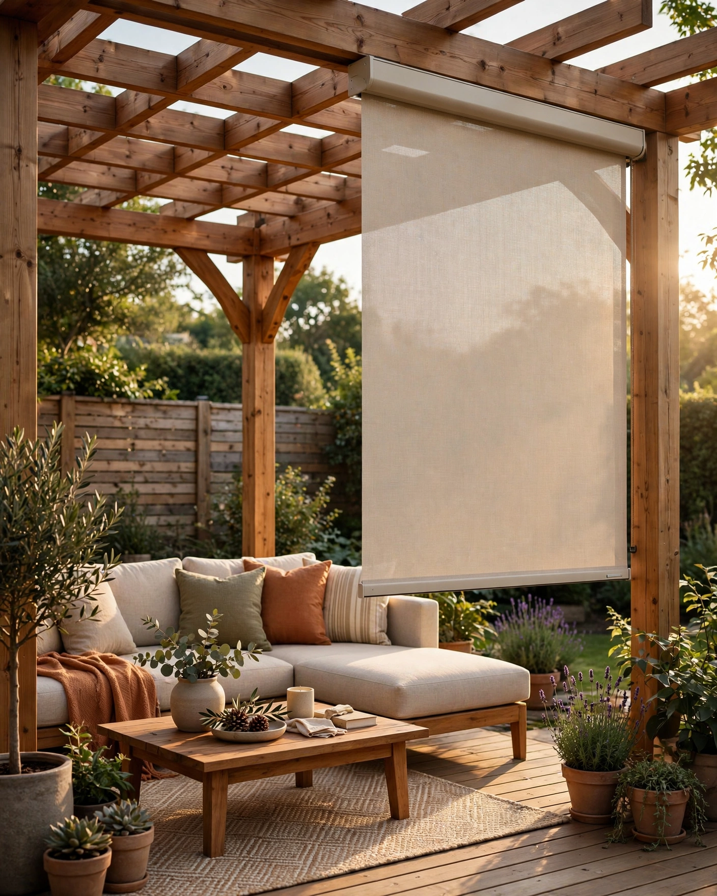 Retractable Pull-Down Side Shade - 12 Deck Privacy Ideas for a More Comfortable Backyard