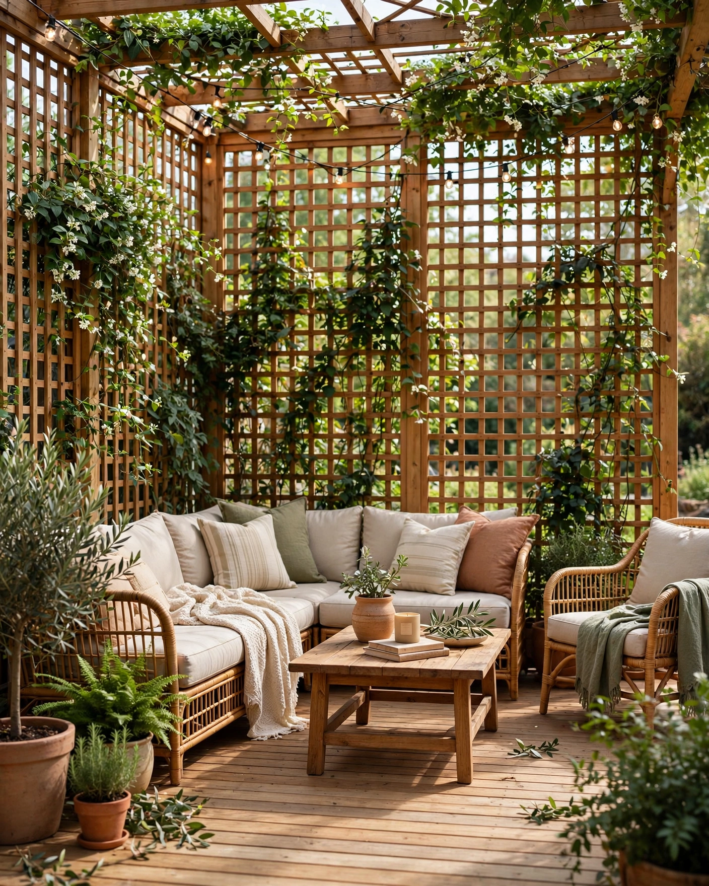 Ground Level Deck with Privacy Screens - 14 Ground Level Deck Designs for a More Useful Backyard