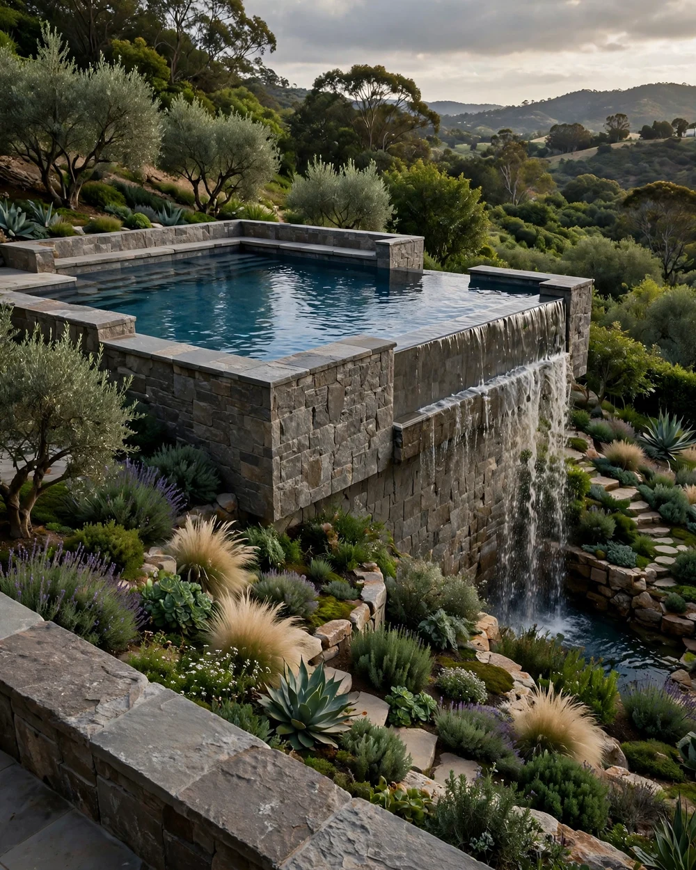 Raised Infinity-Edge Pool - 21 Garden Pool Ideas for a Calm and Natural Backyard