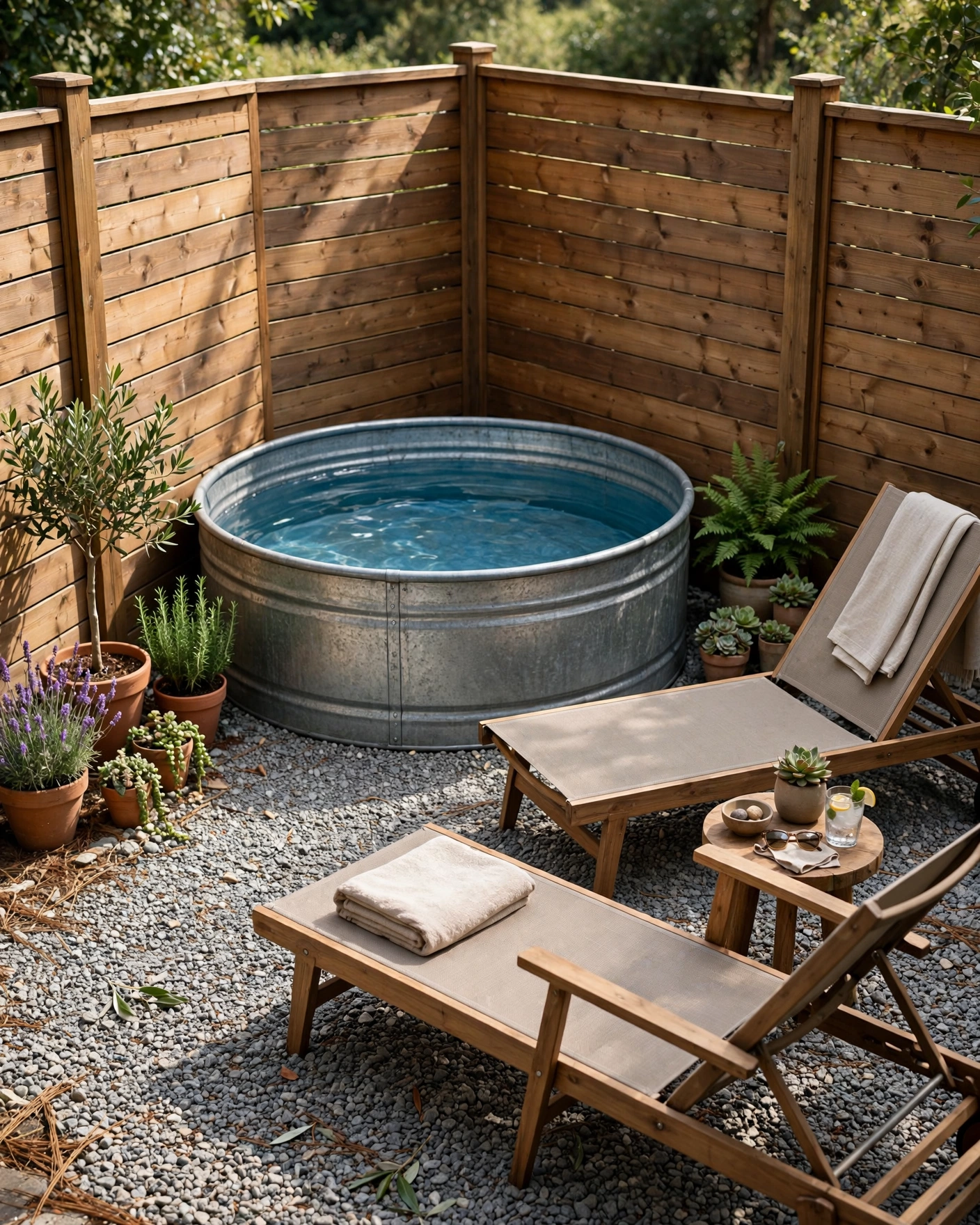 Corner Fit for a Small Backyard - 19 Stock Tank Pool Setup Ideas for a Stylish Backyard
