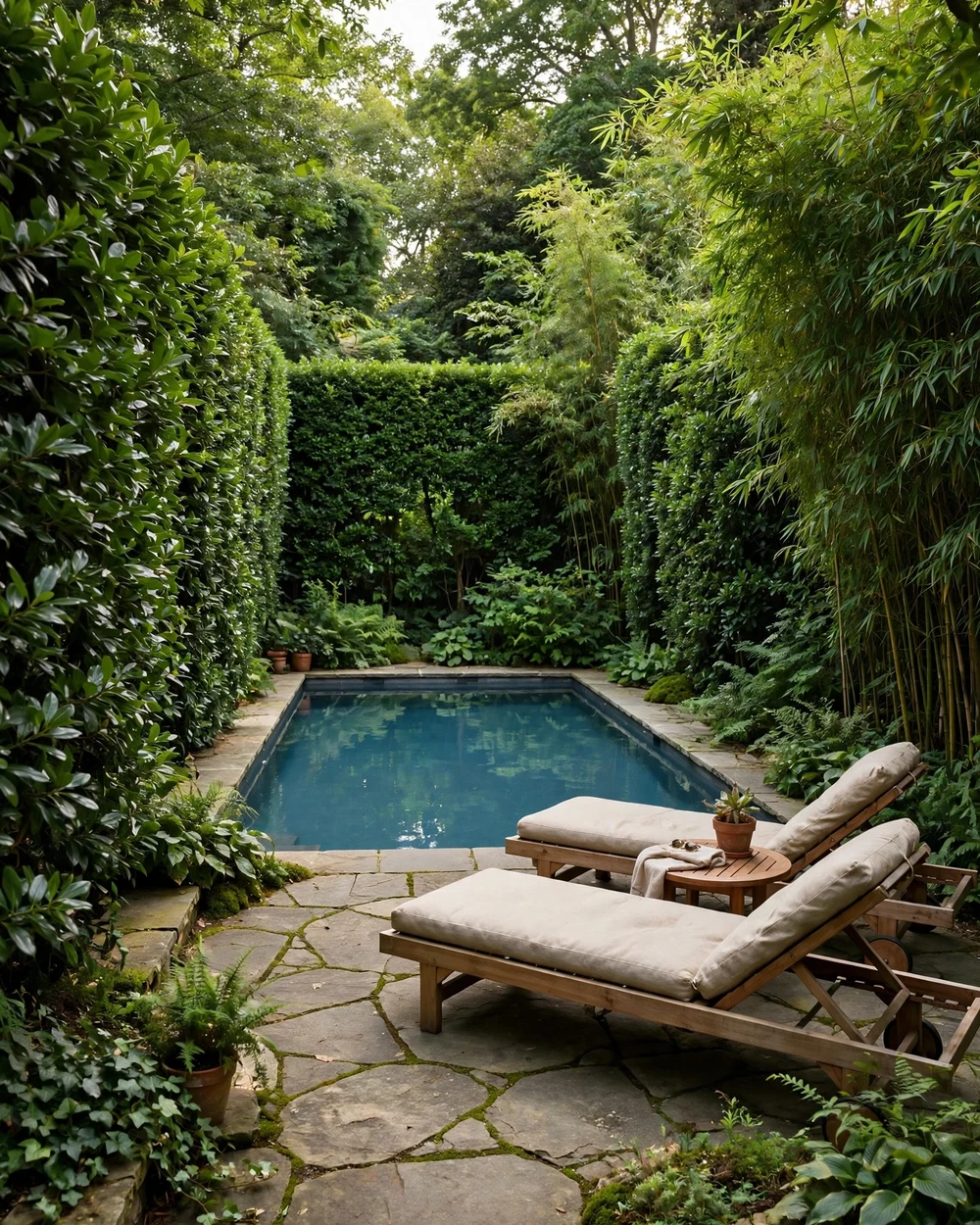 Privacy Hedge Pool - 21 Garden Pool Ideas for a Calm and Natural Backyard