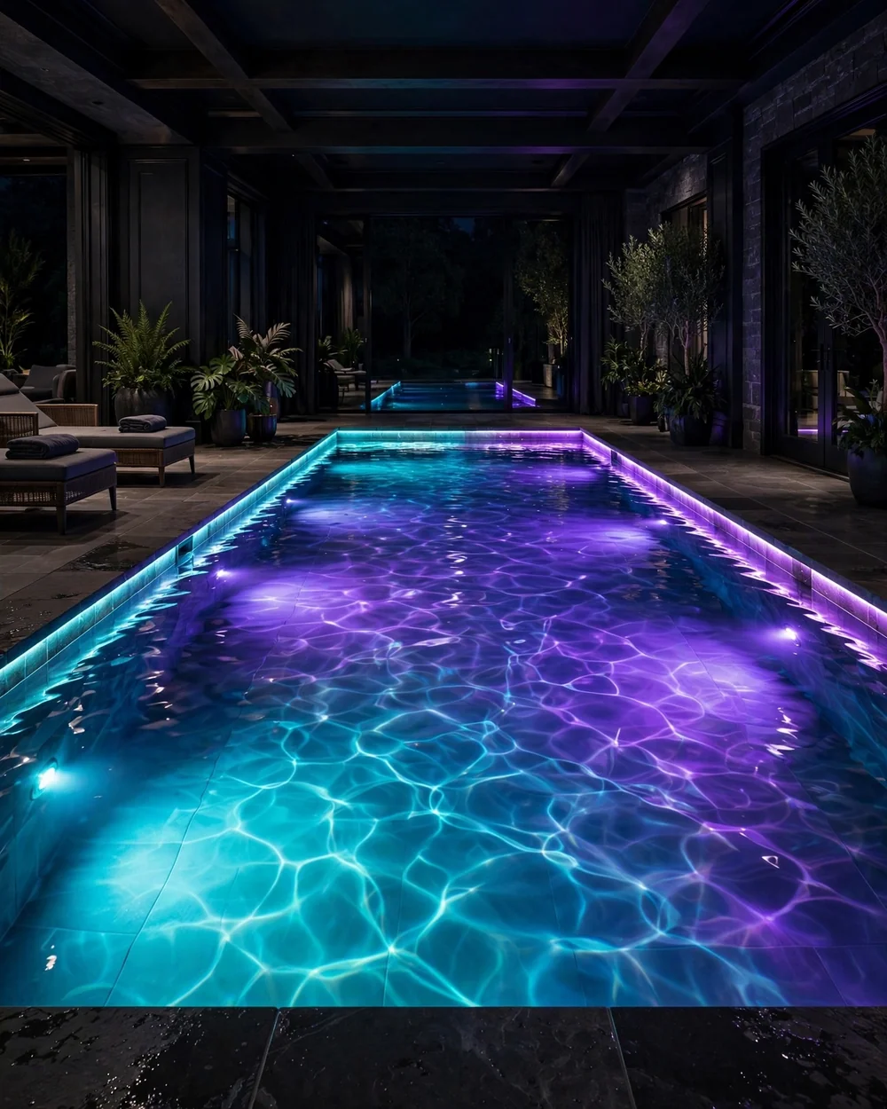 Underwater LED Glow Pool - 17 Indoor Pool Ideas for a Stylish Retreat at Home