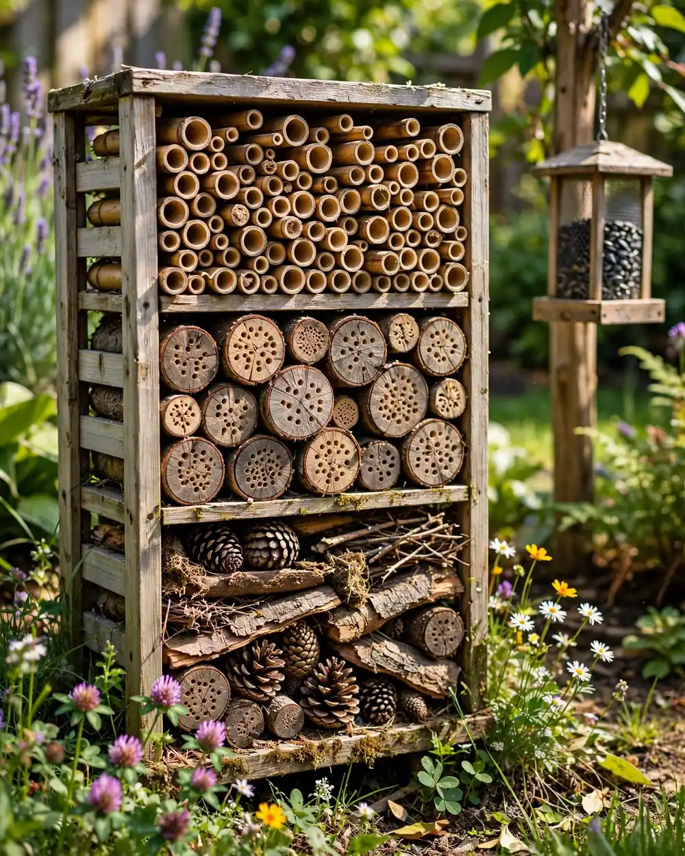 Bug Hotel and Nature Discovery Zone - 18 Kids Outdoor Play Area Ideas for Fun at Home