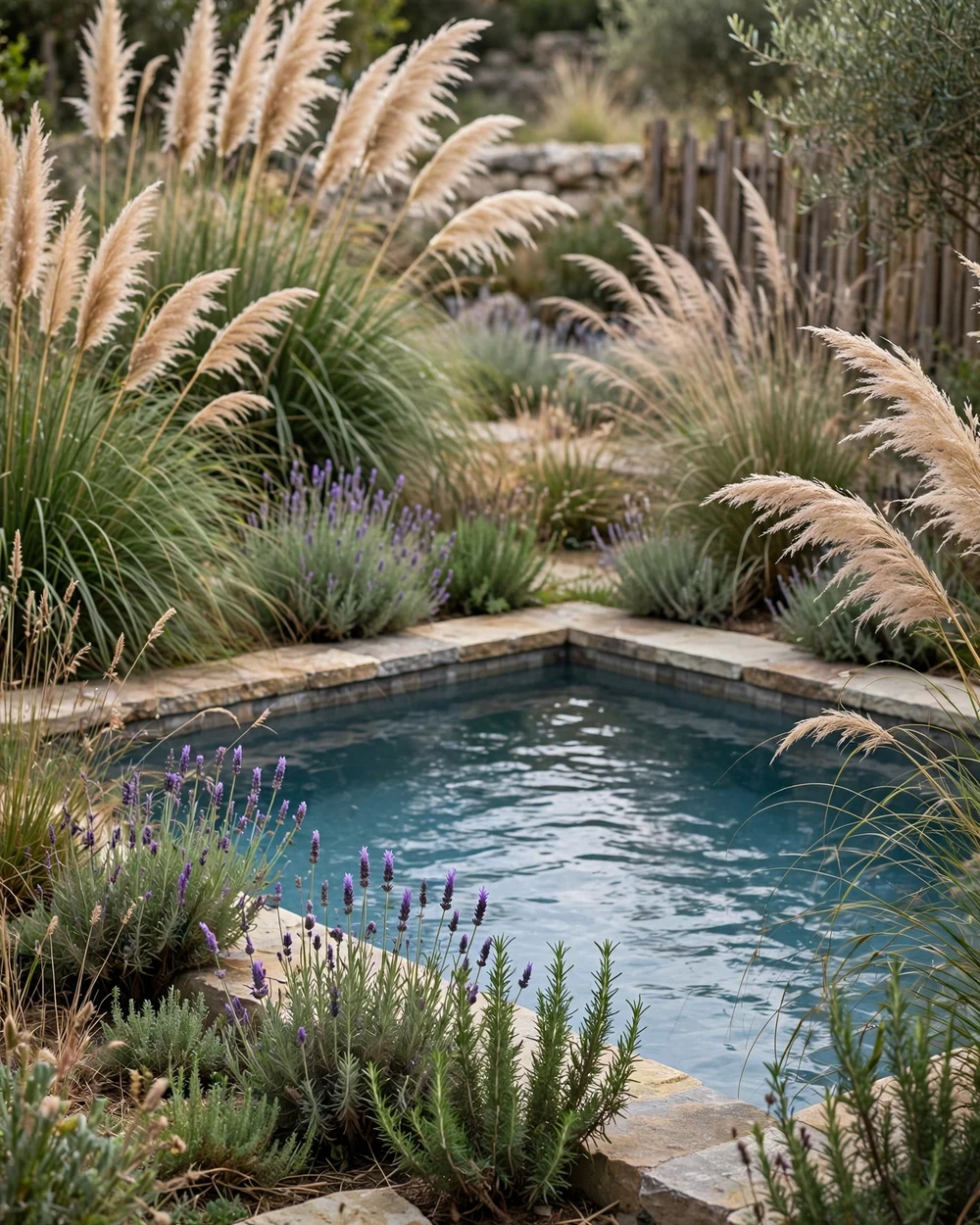 Herb and Grass Pool - 21 Garden Pool Ideas for a Calm and Natural Backyard