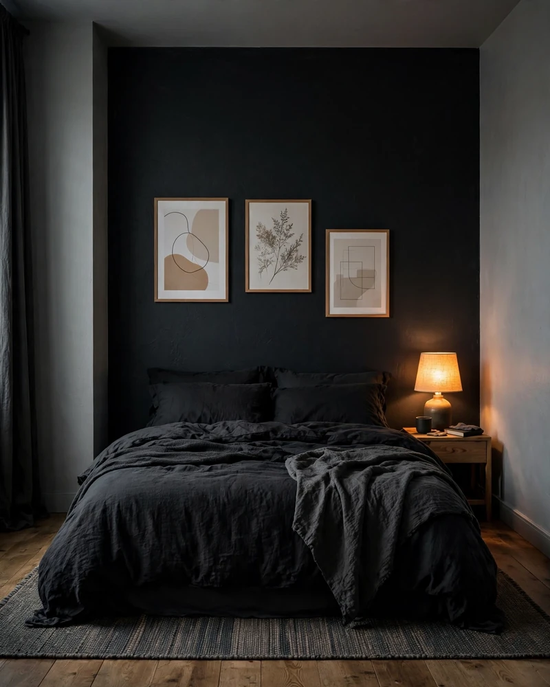 Black Accent Wall Drama - 22 Alt Bedroom Ideas for an Edgy, Personal Space