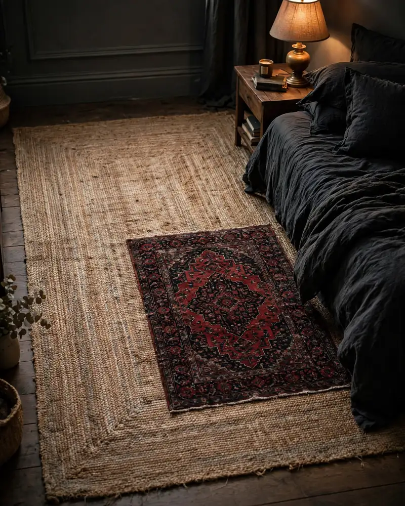 Layered Rug-on-Rug Floor - 22 Alt Bedroom Ideas for an Edgy, Personal Space