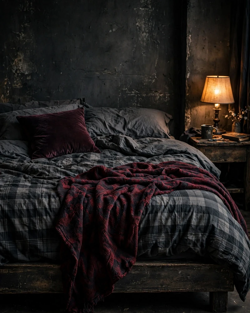 Plaid and Flannel Bedding - 22 Alt Bedroom Ideas for an Edgy, Personal Space