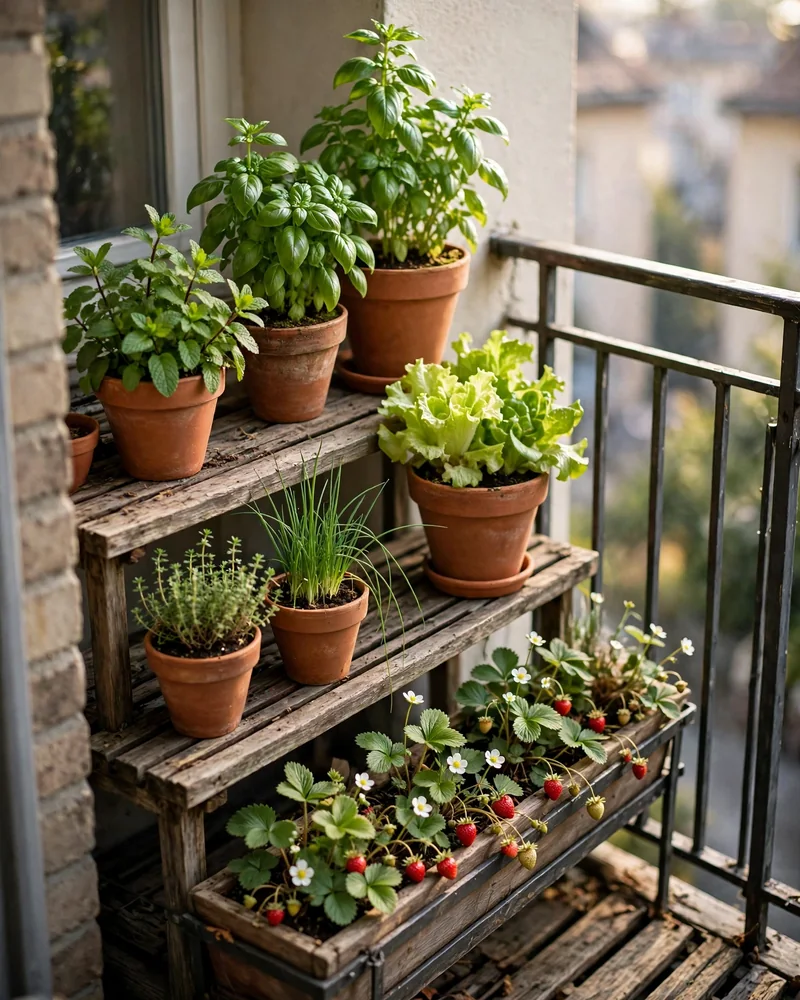 Grow a Compact Edible Balcony Garden - 17 Balcony Decor Ideas for a Charming Outdoor Escape