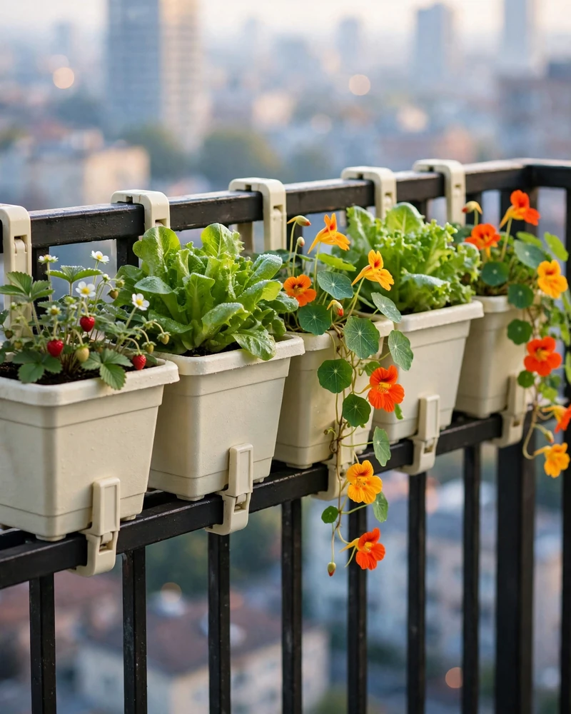 Clamp-On Railing Planters for the Balcony Rail - 17 Balcony Decor Ideas for a Charming Outdoor Escape