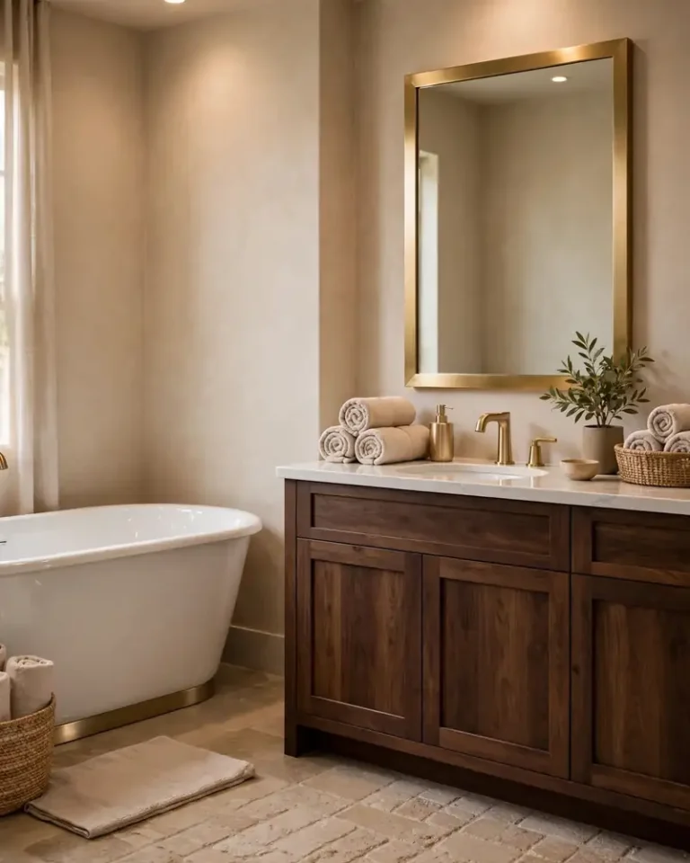 12 Brown and Beige Bathrooms With Timeless Appeal