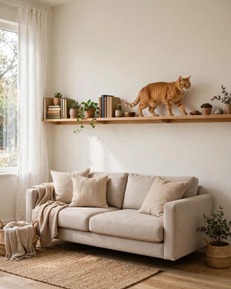 A Full Cat Highway Across the Living Room - 18 Cat Wall Ideas to Create a Fun Feline Paradise