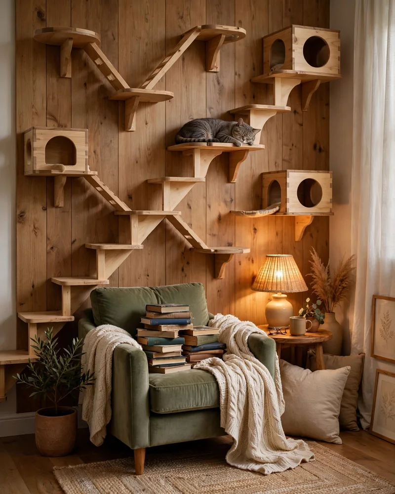 A Catified Reading Nook - 18 Cat Wall Ideas to Create a Fun Feline Paradise