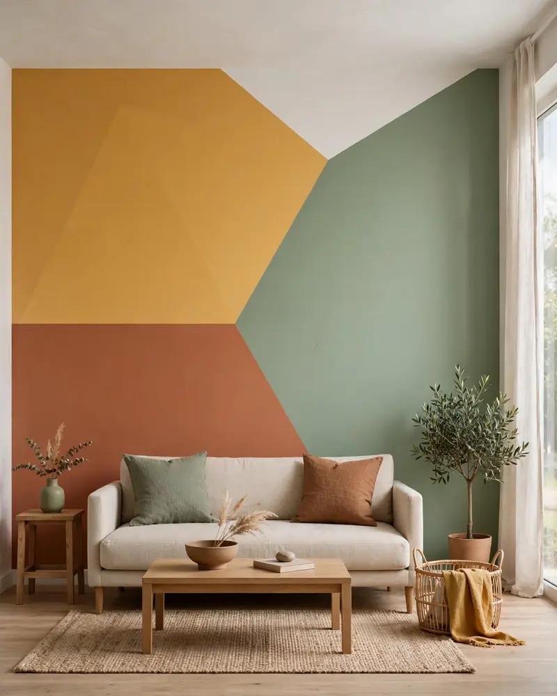 Color-Blocked Walls - 18 Colorful Living Rooms That Feel Stylish and Fresh