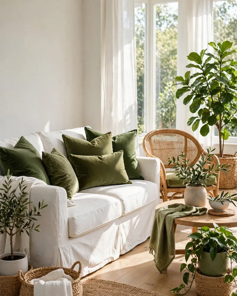 Fresh Green and White Pairing - 18 Colorful Living Rooms That Feel Stylish and Fresh