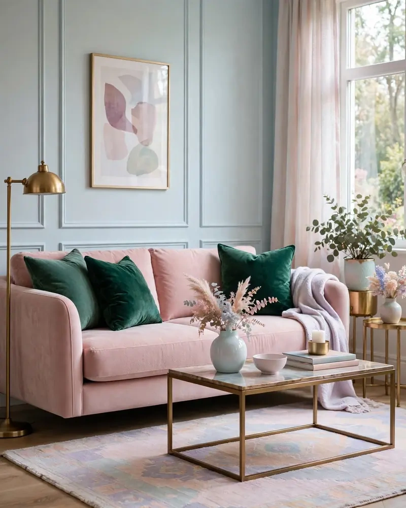 Jewel Tones With Soft Pastels - 18 Colorful Living Rooms That Feel Stylish and Fresh