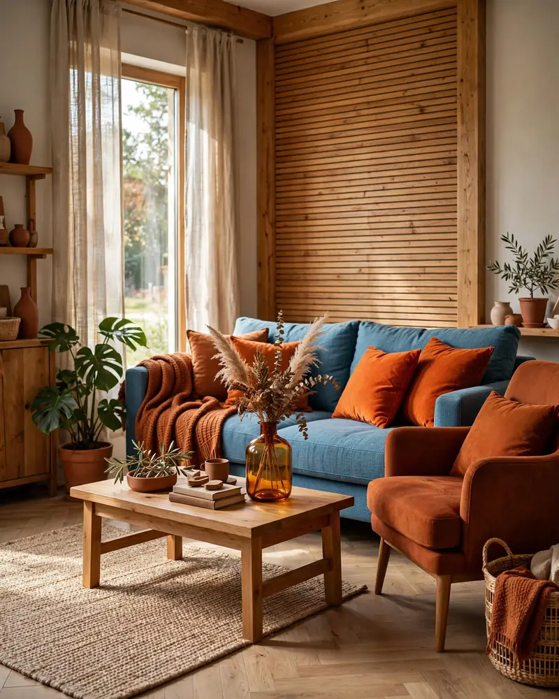 Warm Orange Accents - 18 Colorful Living Rooms That Feel Stylish and Fresh