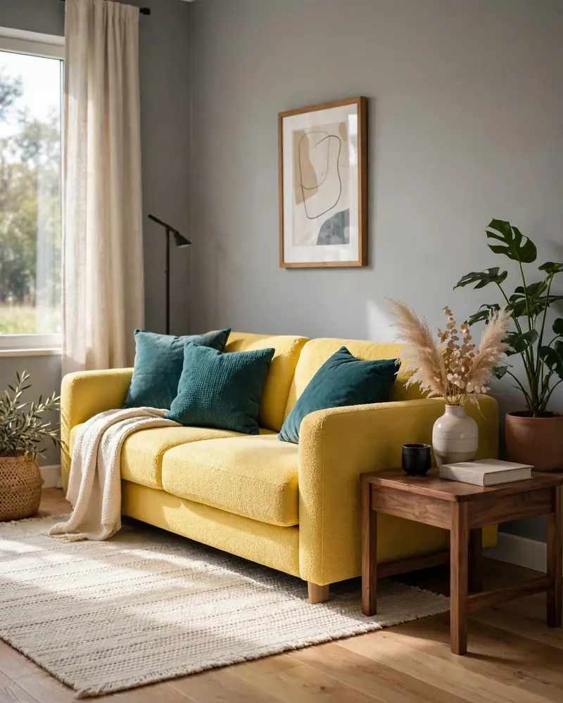 Sunny Yellow Sofa - 18 Colorful Living Rooms That Feel Stylish and Fresh