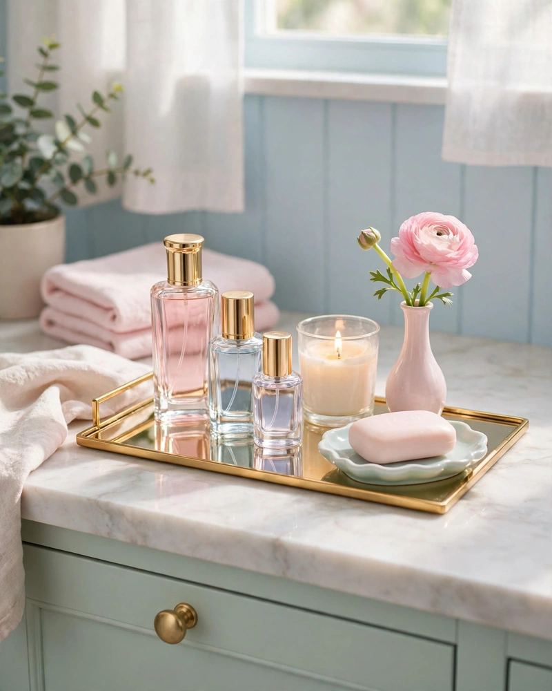 Styled Vanity Tray - 19 Cute Bathroom Ideas for a Sweet and Stylish Look