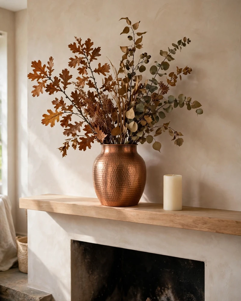 Dried Autumn Branches in a Statement Vase - 25 Fall Decor Ideas to Make Your Home Feel Cozy