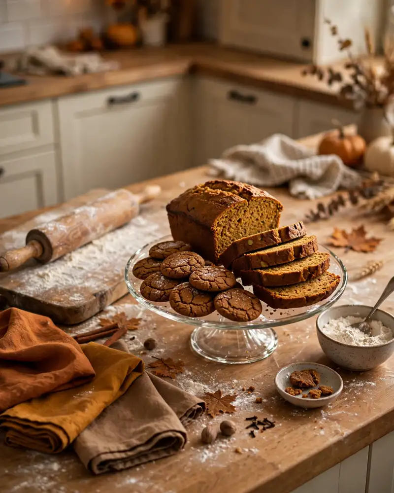 Fall Baking Station with Seasonal Treats - 18 Fall Kitchen Decor Ideas for a Warm Seasonal Look