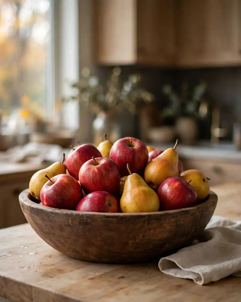 Seasonal Fruit Bowl Display - 18 Fall Kitchen Decor Ideas for a Warm Seasonal Look