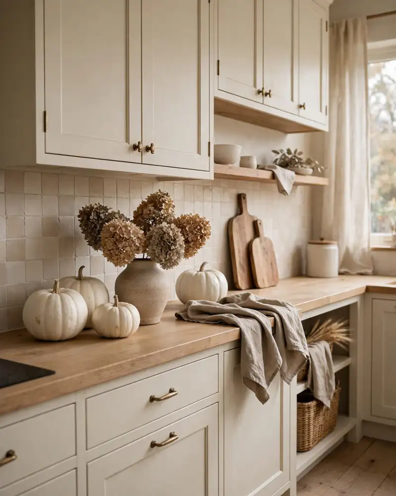 Neutral Fall Kitchen Decor for a Calm Look - 18 Fall Kitchen Decor Ideas for a Warm Seasonal Look