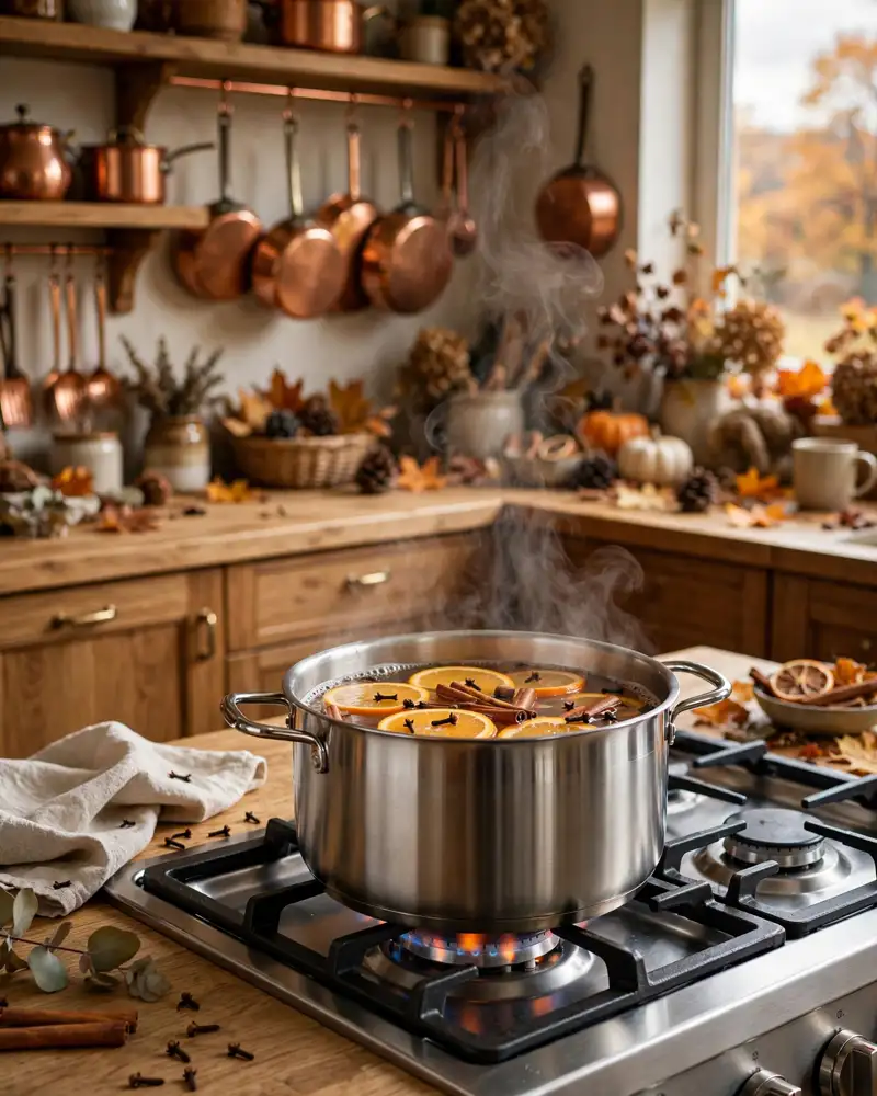 Simmer Pot for a Fall-Scented Kitchen - 18 Fall Kitchen Decor Ideas for a Warm Seasonal Look