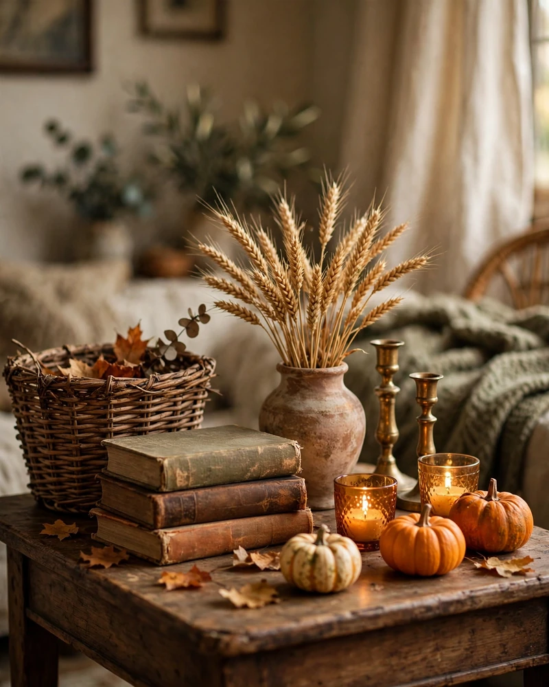 Vintage-Inspired Fall Accents - 22 Fall Living Room Decor Ideas for a Cozy Home