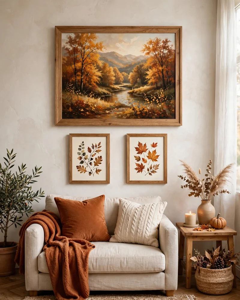 Seasonal Fall Wall Art Swaps - 22 Fall Living Room Decor Ideas for a Cozy Home