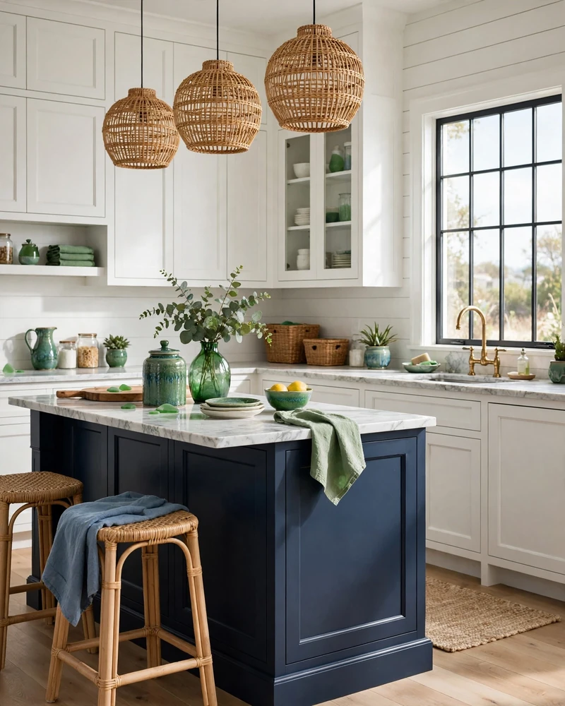 23 Coastal Kitchen Designs for a Collected Custom Look