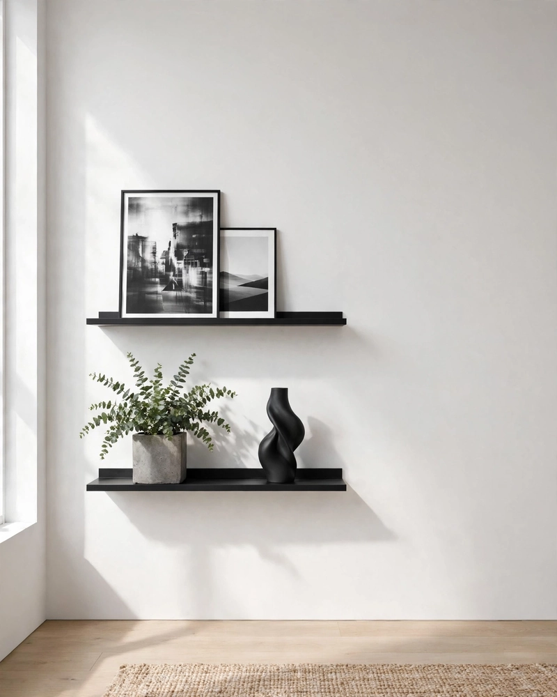 Black Metal Floating Shelves - 13 Floating Shelves Ideas to Style Your Living Room