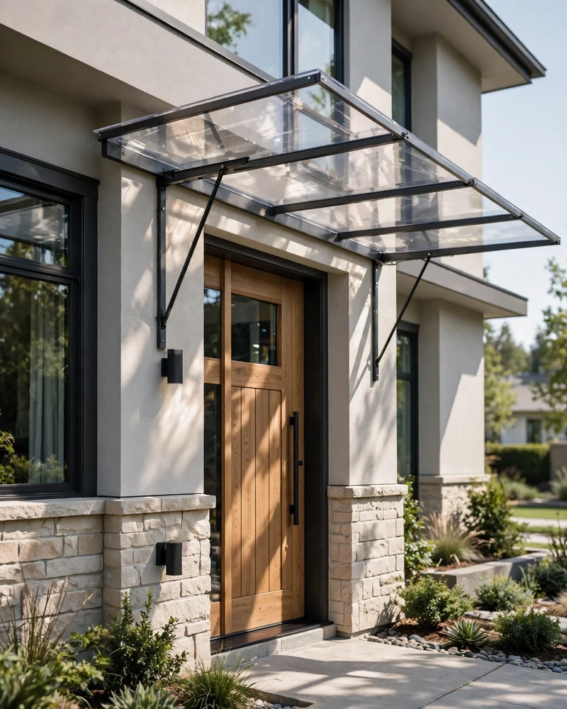 Clear Polycarbonate Door Awning - 15 Front Door Overhang Ideas for a Stylish Home Entry