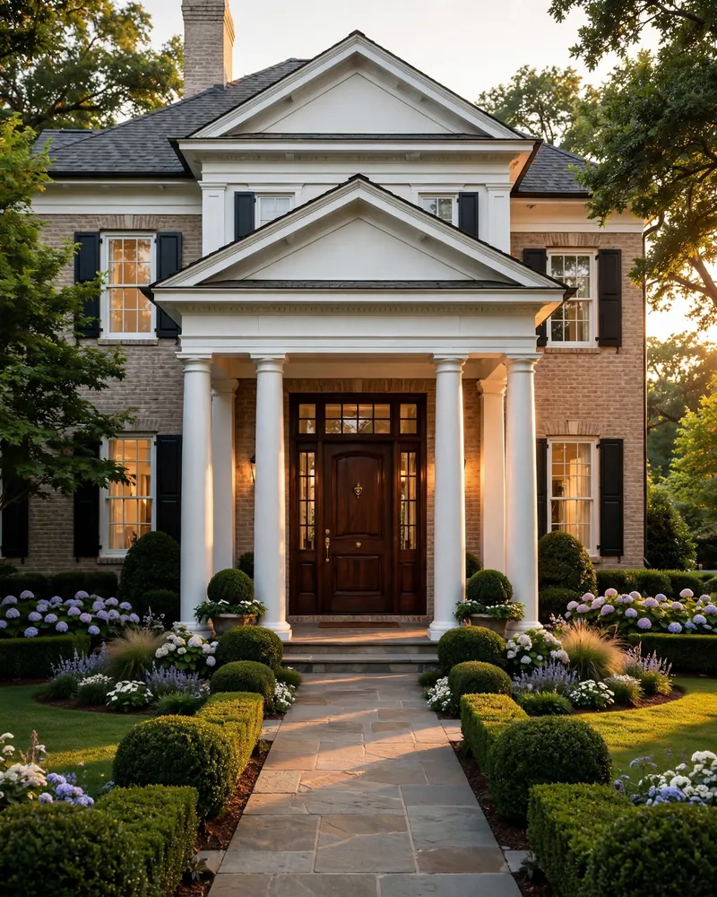 Columned Front Entry Portico - 15 Front Door Overhang Ideas for a Stylish Home Entry