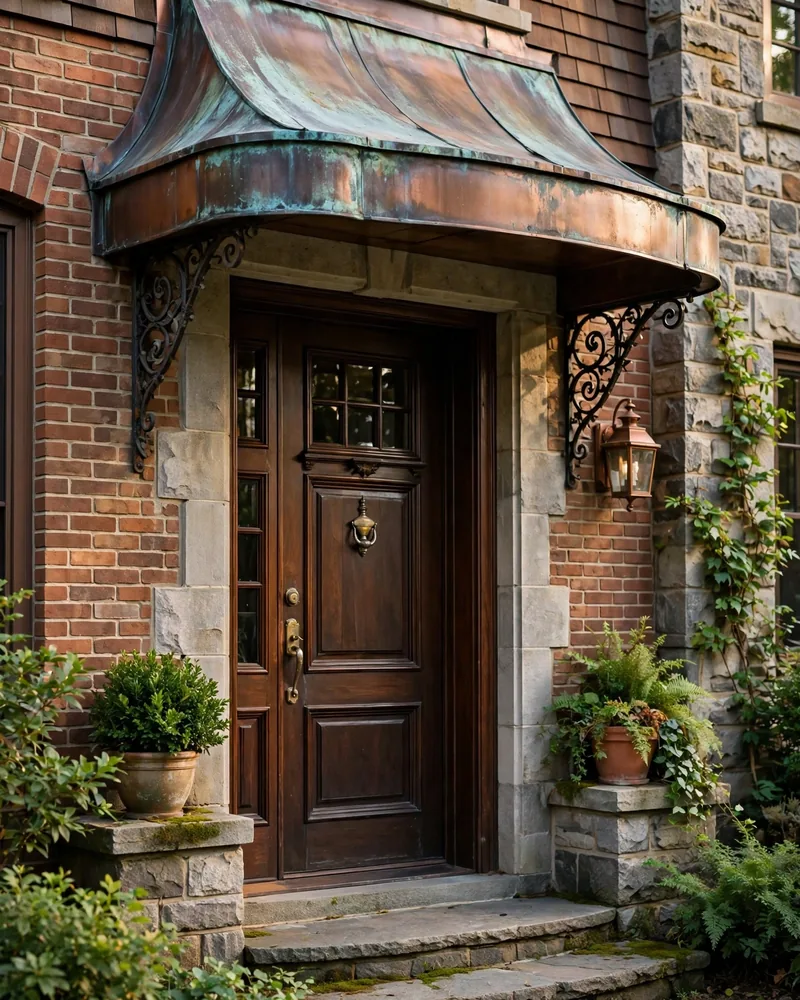 Copper Door Overhang Canopy - 15 Front Door Overhang Ideas for a Stylish Home Entry