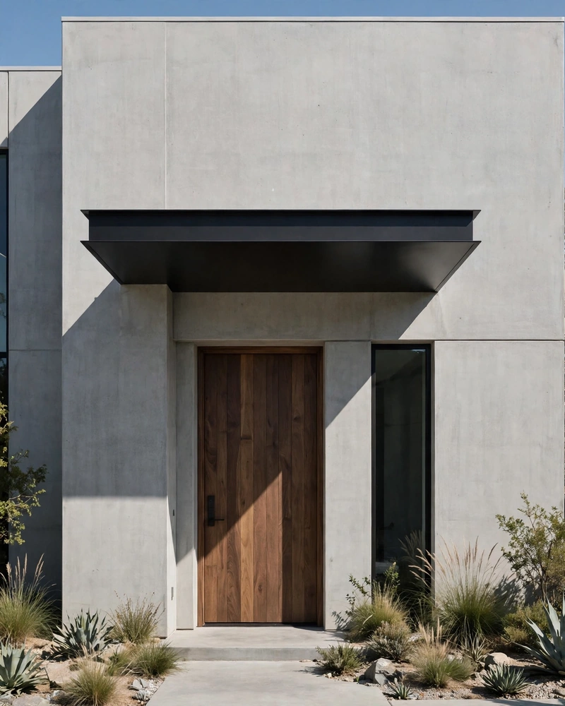 Modern Floating Steel Overhang - 15 Front Door Overhang Ideas for a Stylish Home Entry