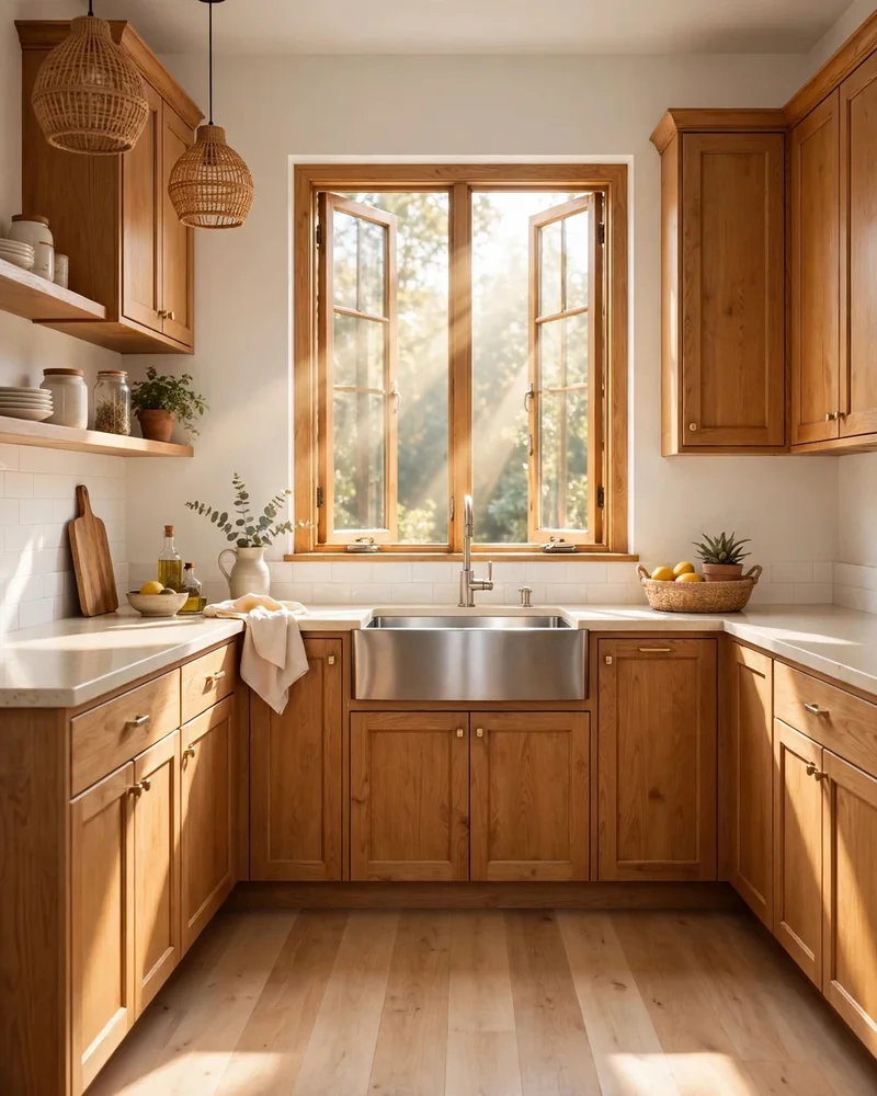 Warm White Walls That Let Honey Oak Cabinets Glow - 24 Honey Oak Kitchen Cabinet Ideas for a Fresh Look